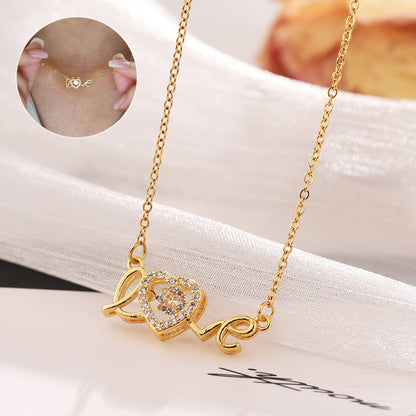 **Love Necklace – Stylish & Personal 💖** A **titanium steel** necklace with a **unique design**, featuring **letters**, **numbers**, or **text** for a personal touch. Crafted with **electroplating** for a sleek finish. Perfect for adding elegance to any outfit. ✨