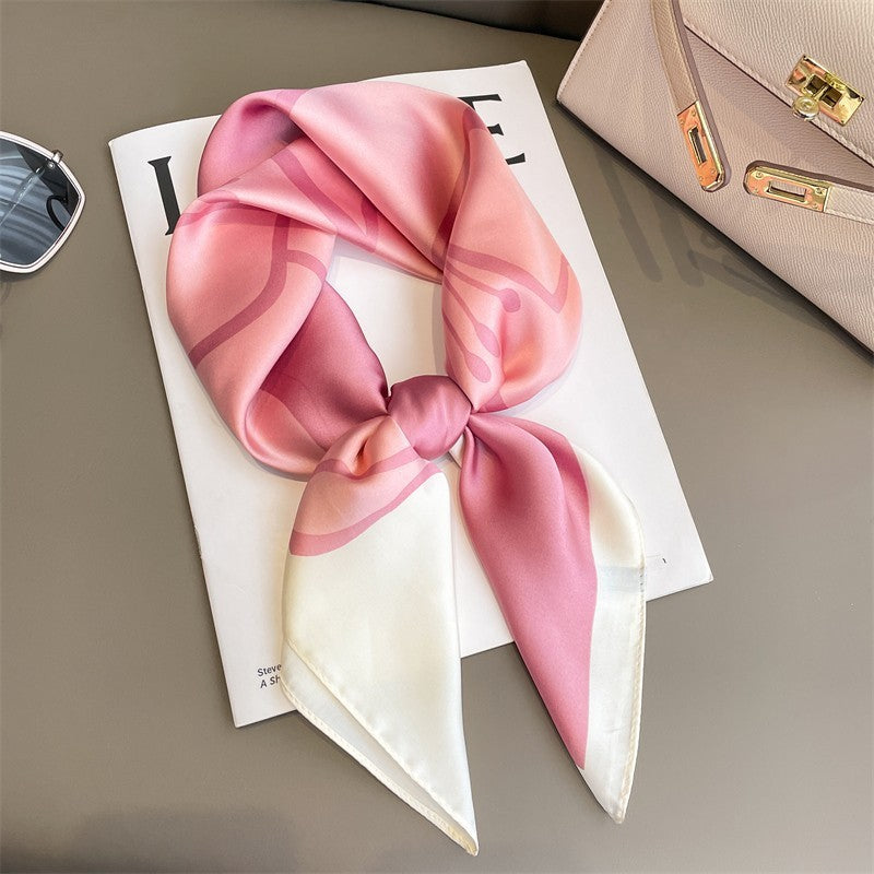 Artificial Silk Scarf Gift Set – Soft and elegant 70×70 cm silk satin scarf, perfect for spring, summer, and autumn. Lightweight, smooth, and versatile for various styling options. Available in multiple colors. An ideal gift choice.