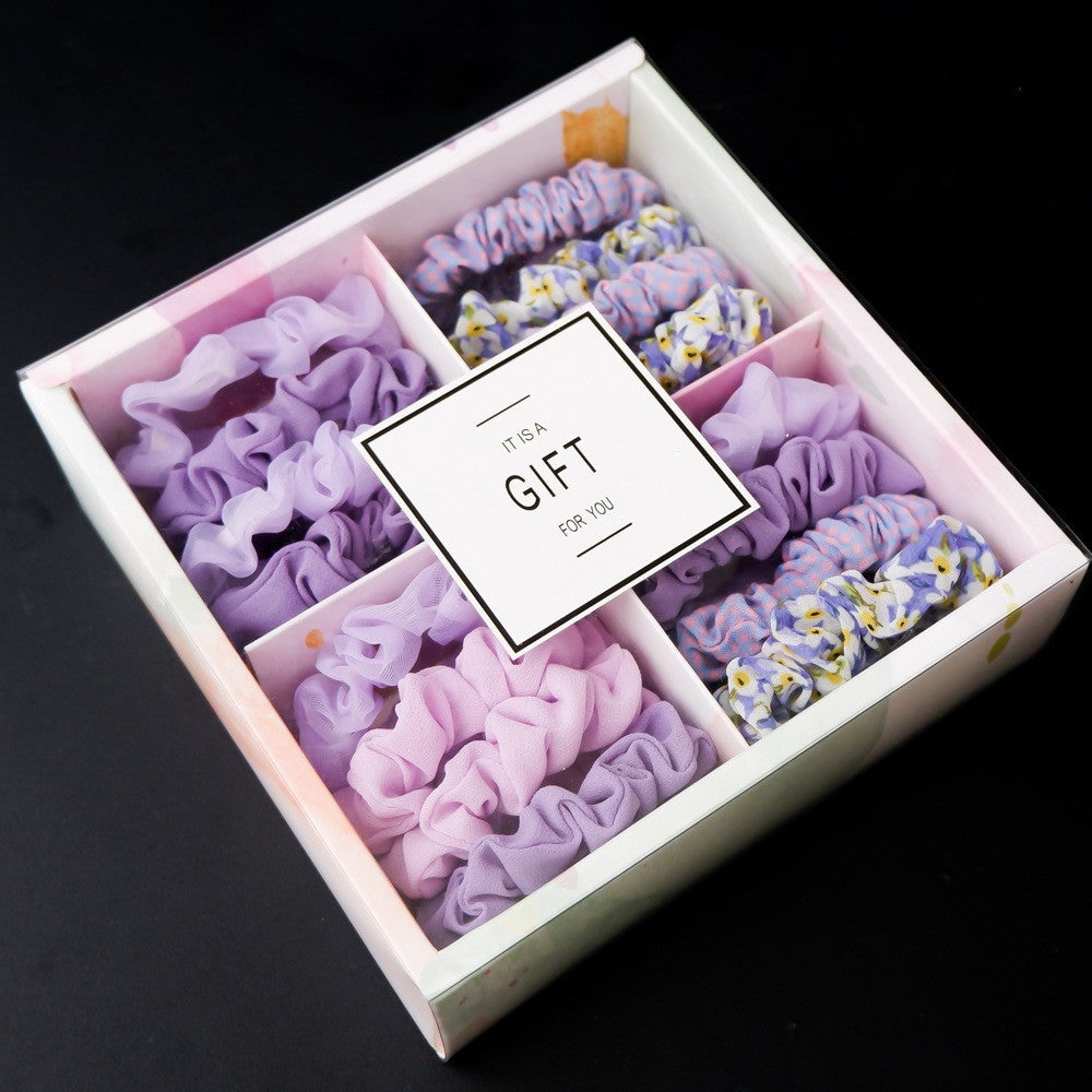 Girl's Hair Ring Gift Box – Stylish and practical cloth storage box for hair rings, available in 10 beautiful colors. Perfect for keeping accessories organized.