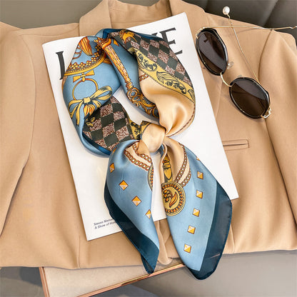 Artificial Silk Scarf Gift Set – Soft and elegant 70×70 cm silk satin scarf, perfect for spring, summer, and autumn. Lightweight, smooth, and versatile for various styling options. Available in multiple colors. An ideal gift choice.