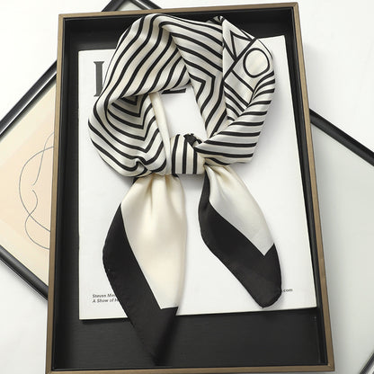 Artificial Silk Scarf Gift Set – Soft and elegant 70×70 cm silk satin scarf, perfect for spring, summer, and autumn. Lightweight, smooth, and versatile for various styling options. Available in multiple colors. An ideal gift choice.
