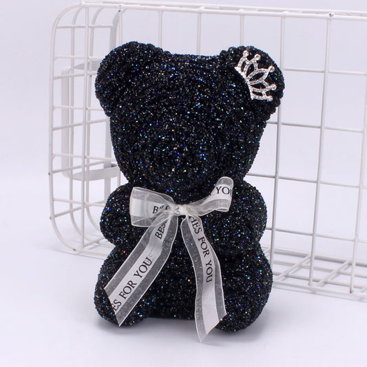 Crystal Diamond Bear – Elegant white crystal bear with a mosaic surface, perfect as a collectible or gift. Securely packed with bubble wrap for safe delivery.