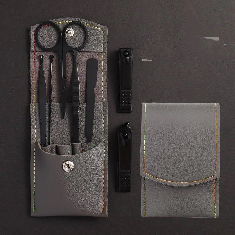 **Premium Stainless Steel Nail Clipper Set – 16, 12, or 7-Piece Options in Elegant Leather Case**
