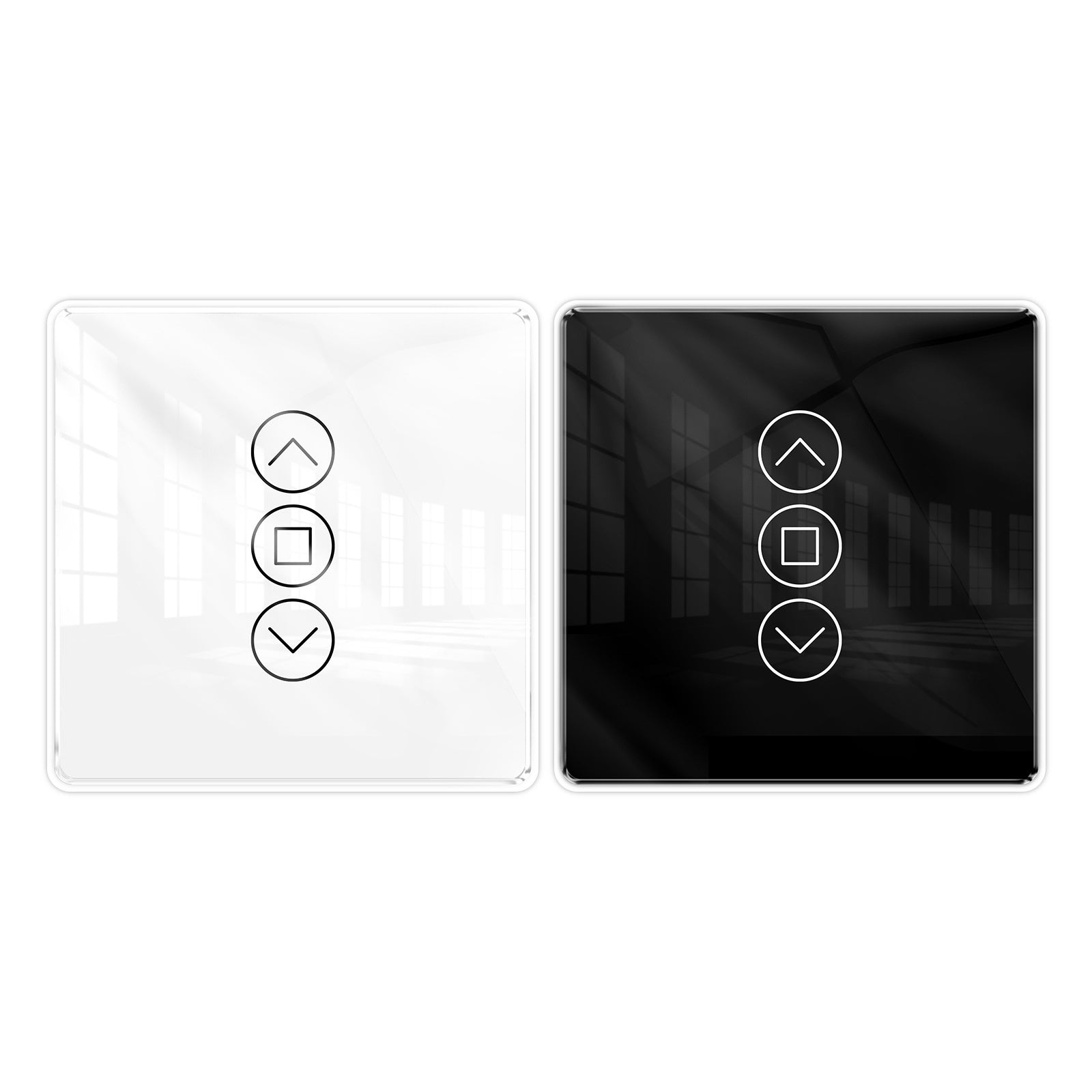 WiFi Smart Curtain with control panel, featuring a waterproof design, timing function, and 2.4GHz RF433 WiFi connectivity. Made with tempered glass and designed for indoor use, it offers smart automation for modern homes.