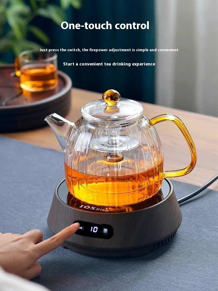 Teapot tea set for household use, featuring a 1000ML hand-painted heat-resistant glass teapot with an option to include 6 matching cups in a simple style design.
