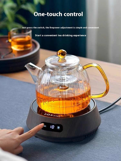 Teapot tea set for household use, featuring a 1000ML hand-painted heat-resistant glass teapot with an option to include 6 matching cups in a simple style design.