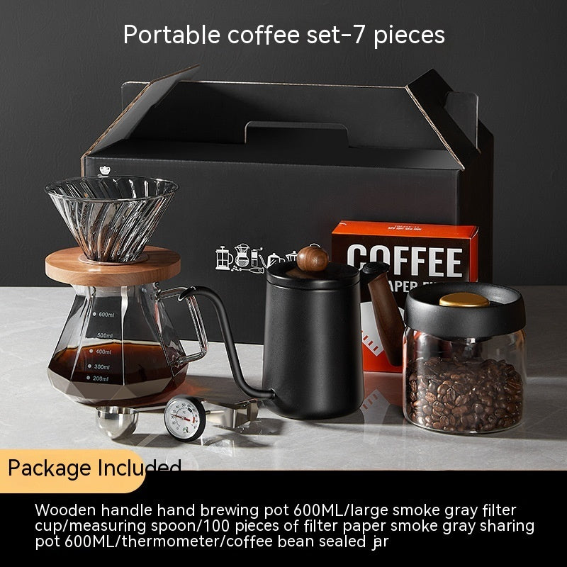 "Pour-Over Coffee Suit Gift Box – A premium coffee brewing set with elegant design and bronzing surface technology. Available in multiple configurations, including 6, 7, 8, and 9-piece sets with luxury packaging. Perfect for coffee lovers, professionals, and gift-giving on any occasion."