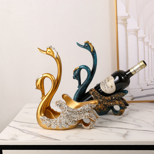 Add a touch of grace and sophistication to your home with the Elegant Swan Wine Rack, a stunning piece of handcrafted decor that combines artistry with functionality. Perfect for wine enthusiasts and lovers of refined design, this couple swan wine rack serves as both a beautiful decoration and a practical storage solution.