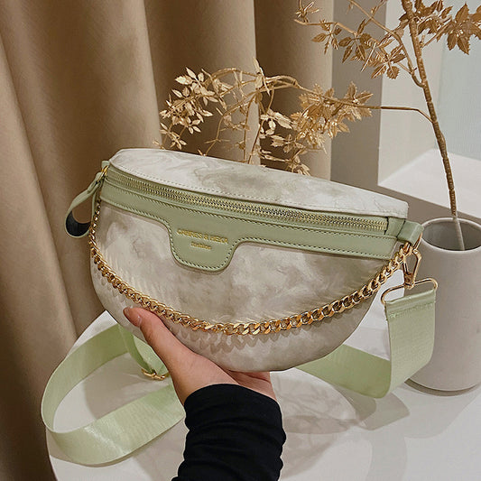 "Cross Body Handbag – A stylish medium-sized bag made from PU material with nylon texture. Available in pink, green, and blue, featuring a zipper closure, internal document bag, and an adjustable 120cm shoulder strap. Perfect for street chic fashion."