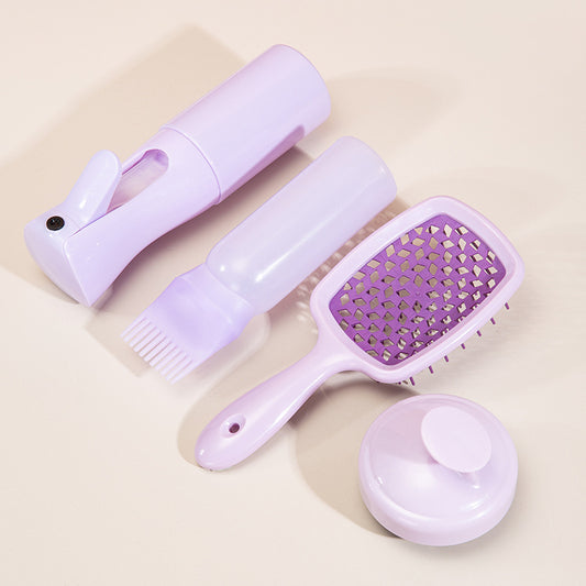 Elegant Hair Care Women's Gift Box featuring a high-quality plastic comb, available in purple, black, and pink. Perfect for daily styling and gifting.