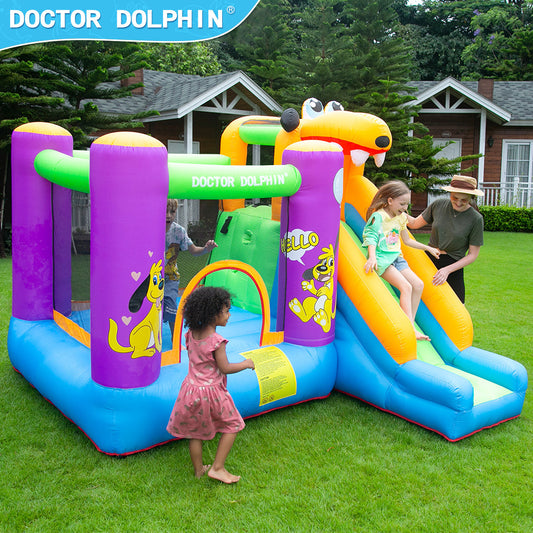 **Children's Inflatable Home Castle – A Fun and Safe Playtime Adventure!** A vibrant, bouncy inflatable play structure measuring 280x270x210cm, designed for kids to jump, slide, and explore. Perfect for amusement parks, malls, supermarkets, and community spaces. Quick to inflate and made from durable materials for safe and exciting play. Includes one inflatable skip bed for endless fun! 🎈🏰✨