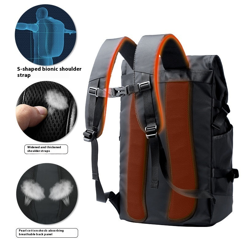 **Men’s Fashion Trend Casual Backpack – Waterproof & Durable**  

A sleek and stylish **black Oxford cloth backpack** designed for daily use. Features **breathable, waterproof, and wear-resistant material** for long-lasting durability. Spacious **15.6-inch size** with dimensions **30×16×46cm**, perfect for carrying a laptop and essentials. Ideal for work, travel, and everyday activities.