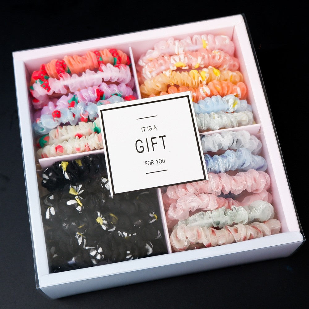 Girl's Hair Ring Gift Box – Stylish and practical cloth storage box for hair rings, available in 10 beautiful colors. Perfect for keeping accessories organized.