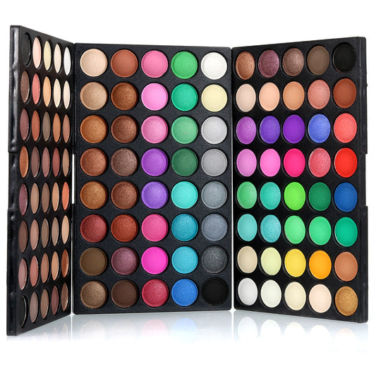 Perfect Professional 120 Colors Eyeshadow Palette featuring highly pigmented matte and shimmer shades, ideal for creating natural, bold, or smoky eye looks. Long-lasting, blendable, and suitable for both personal and professional use.