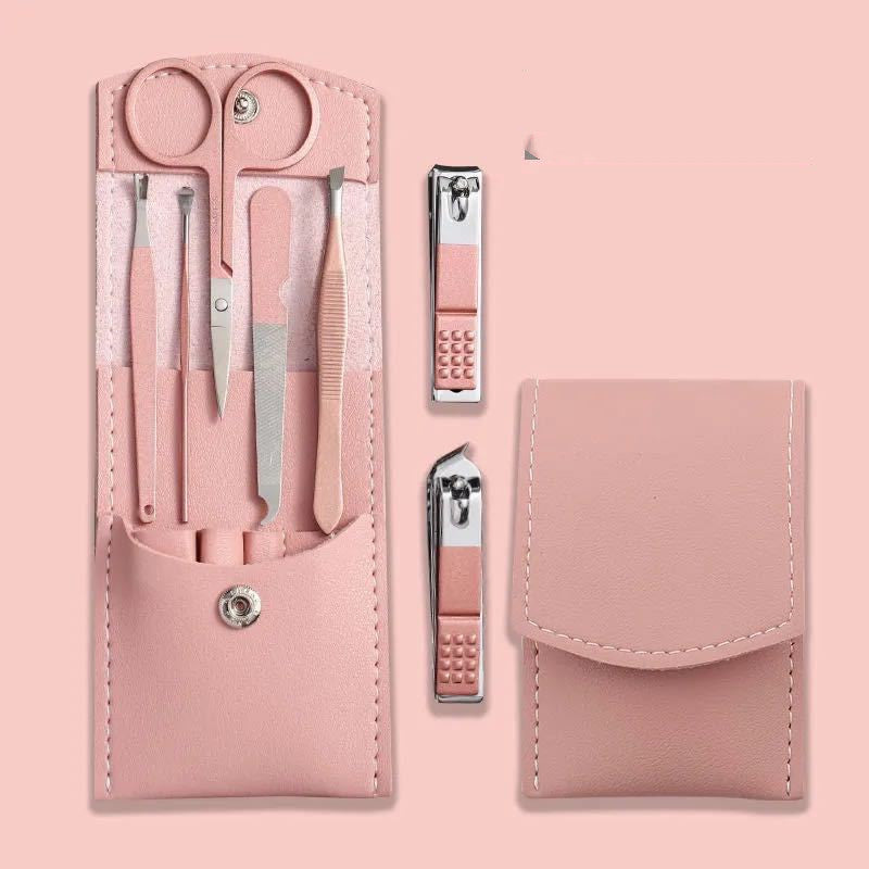 **Premium Stainless Steel Nail Clipper Set – 16, 12, or 7-Piece Options in Elegant Leather Case**