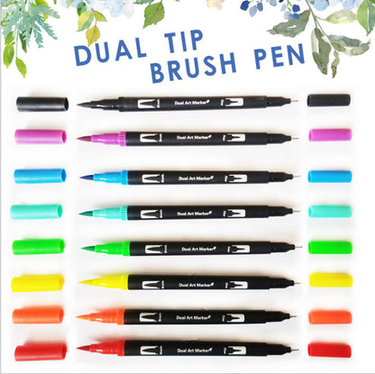 "Dual Brush Coloring Gift Set – A vibrant watercolor pen set with dual-tip design for smooth blending and fine detailing. Available in 60, 72, or 120 colors, perfect for artists, students, and hobbyists. An ideal gift for any occasion, including Christmas, Valentine's Day, and graduations."