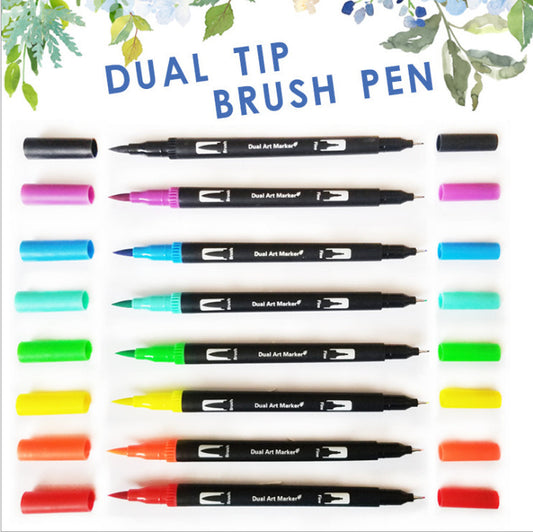 "Dual Brush Coloring Gift Set – A vibrant watercolor pen set with dual-tip design for smooth blending and fine detailing. Available in 60, 72, or 120 colors, perfect for artists, students, and hobbyists. An ideal gift for any occasion, including Christmas, Valentine's Day, and graduations."