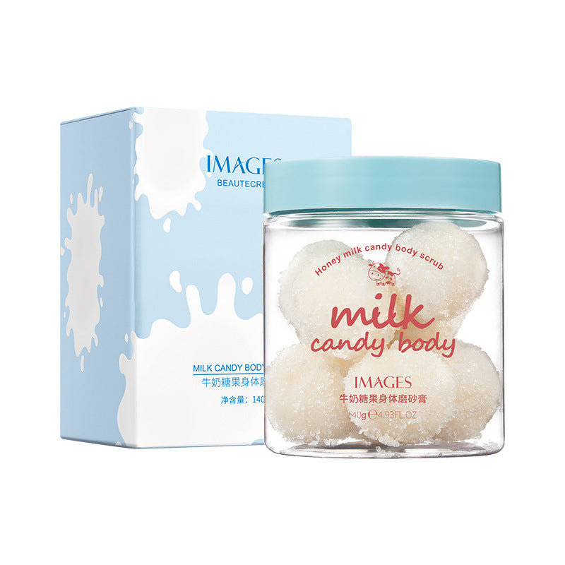 **Peach Candy Body Scrub** – A **silky, exfoliating scrub** that gently removes **dirt, oil, and dead skin** while hydrating and smoothing. With a **candy-frosted texture**, it dissolves effortlessly for a soft, radiant glow. 🍑✨ **140g per bottle.**