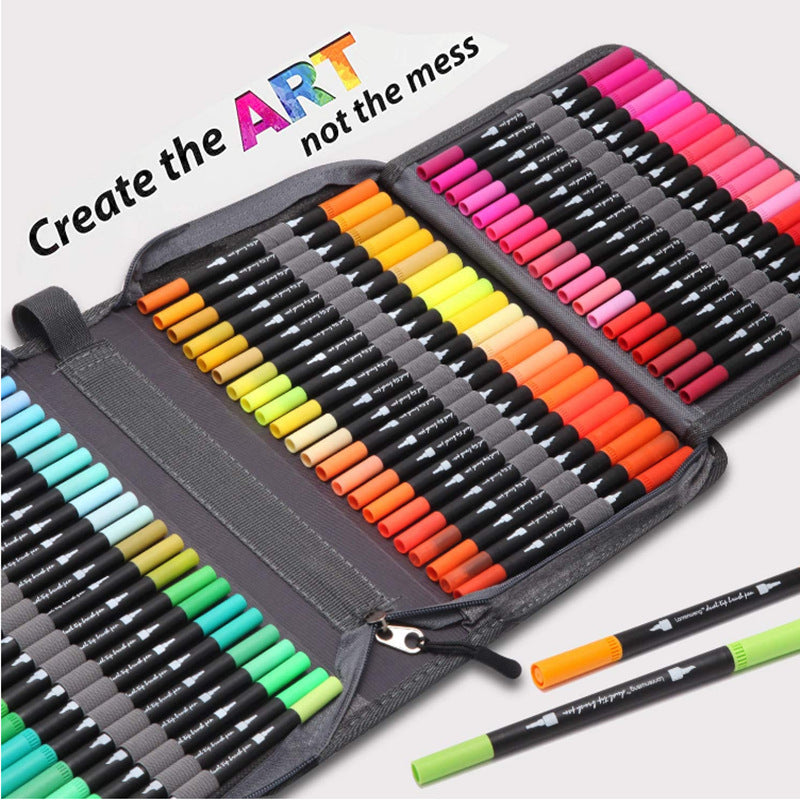 "Dual Brush Coloring Gift Set – A vibrant watercolor pen set with dual-tip design for smooth blending and fine detailing. Available in 60, 72, or 120 colors, perfect for artists, students, and hobbyists. An ideal gift for any occasion, including Christmas, Valentine's Day, and graduations."