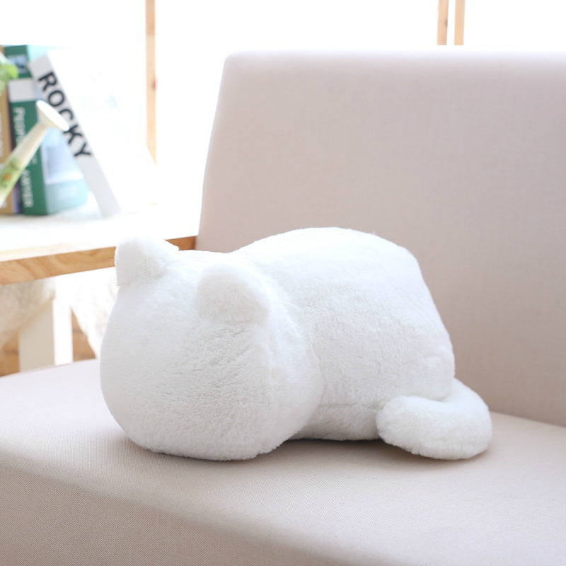 "Cat Plush Doll – A soft and cuddly stuffed animal featuring a pure color back cat design, made with high-quality plush and soft cotton, measuring 33cm. Perfect for room decoration or as a gift for loved ones."