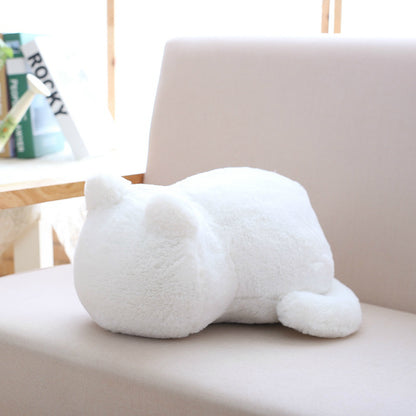 "Cat Plush Doll – A soft and cuddly stuffed animal featuring a pure color back cat design, made with high-quality plush and soft cotton, measuring 33cm. Perfect for room decoration or as a gift for loved ones."