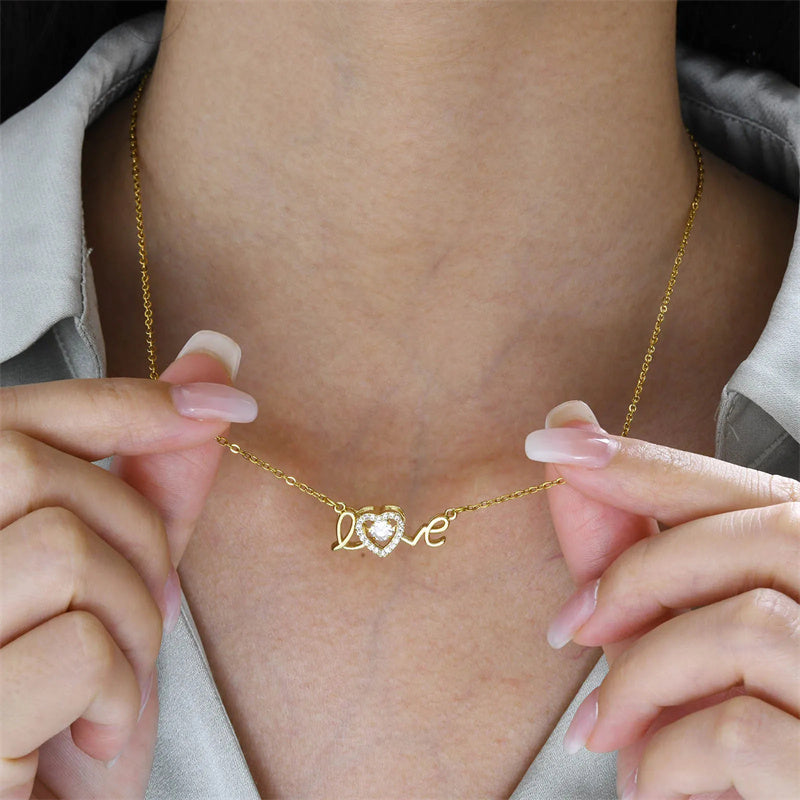 **Love Necklace – Stylish & Personal 💖** A **titanium steel** necklace with a **unique design**, featuring **letters**, **numbers**, or **text** for a personal touch. Crafted with **electroplating** for a sleek finish. Perfect for adding elegance to any outfit. ✨