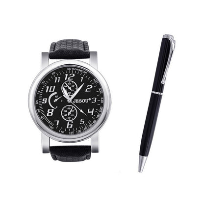Elegant quartz watch gift set with a 24 cm strap, 2.0 cm band, and 4.0 cm dial, perfect for gifting or personal use.