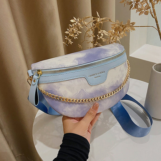 "Cross Body Handbag – A stylish medium-sized bag made from PU material with nylon texture. Available in pink, green, and blue, featuring a zipper closure, internal document bag, and an adjustable 120cm shoulder strap. Perfect for street chic fashion."