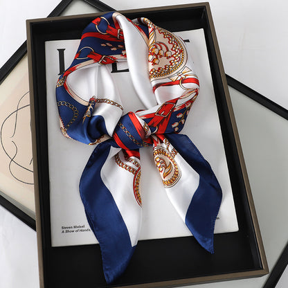 Artificial Silk Scarf Gift Set – Soft and elegant 70×70 cm silk satin scarf, perfect for spring, summer, and autumn. Lightweight, smooth, and versatile for various styling options. Available in multiple colors. An ideal gift choice.