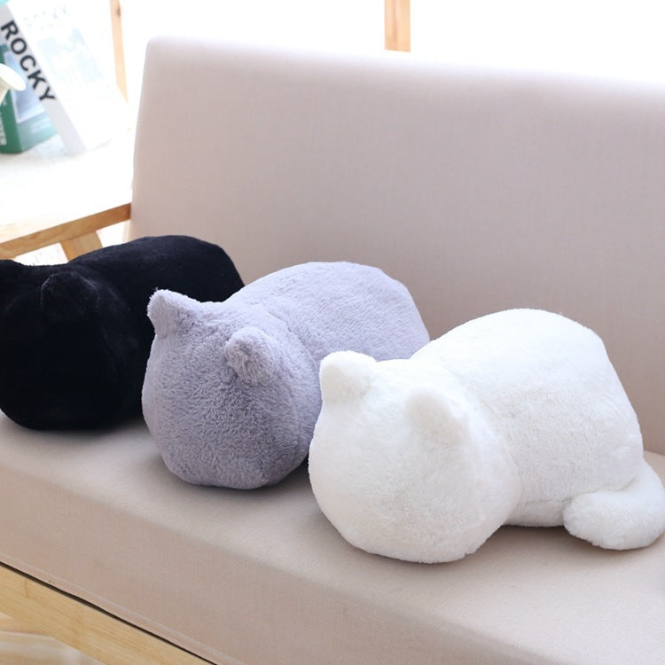 "Cat Plush Doll – A soft and cuddly stuffed animal featuring a pure color back cat design, made with high-quality plush and soft cotton, measuring 33cm. Perfect for room decoration or as a gift for loved ones."