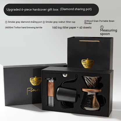 "Pour-Over Coffee Suit Gift Box – A premium coffee brewing set with elegant design and bronzing surface technology. Available in multiple configurations, including 6, 7, 8, and 9-piece sets with luxury packaging. Perfect for coffee lovers, professionals, and gift-giving on any occasion."