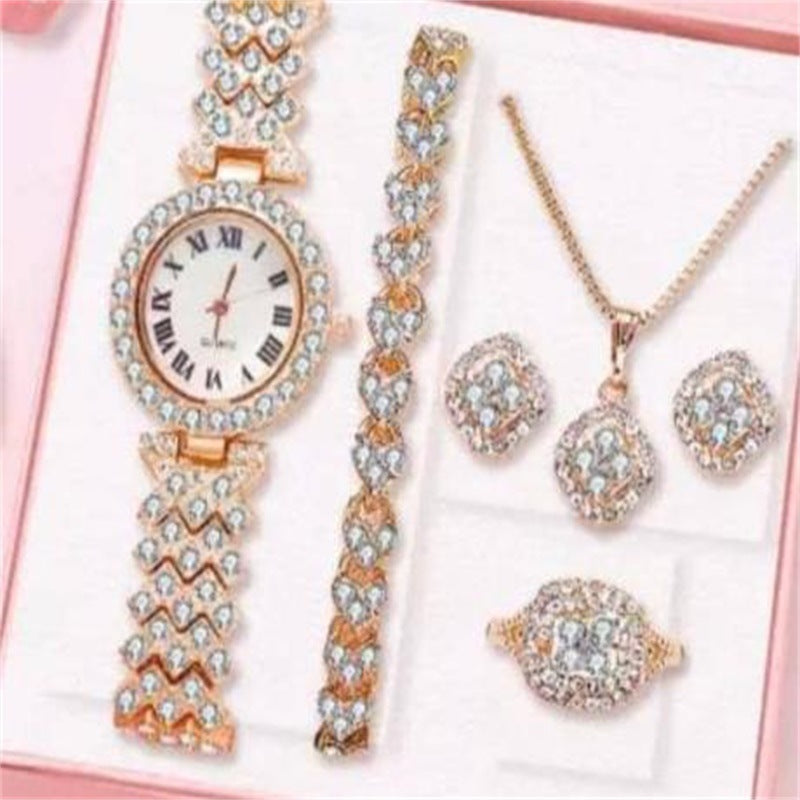 Diamond luxury bracelet watch set, a perfect blend of timeless elegance and sparkling sophistication for any occasion. #DiamondWatch #LuxuryBracelet #TimelessElegance #LuxurySet #SparklingJewelry #ElegantAccessories #LuxuryTimepiece #ChicStyle