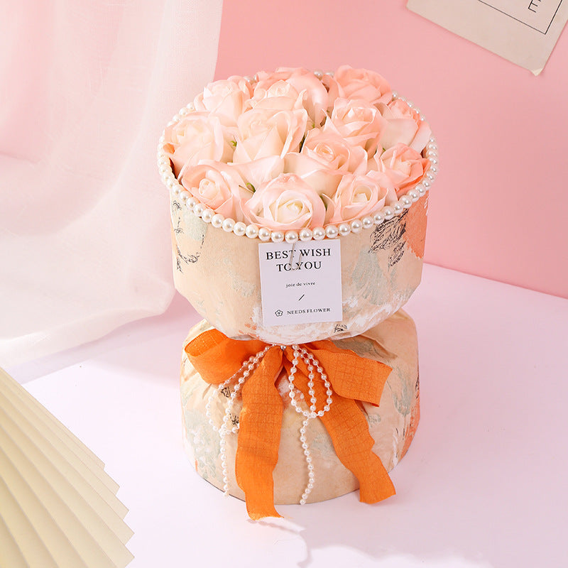**Soap Flower Bouquet – A beautiful bouquet of long-lasting soap flowers in various colors, perfect for weddings, birthdays, and special occasions.**