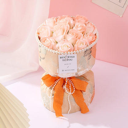 **Soap Flower Bouquet – A beautiful bouquet of long-lasting soap flowers in various colors, perfect for weddings, birthdays, and special occasions.**