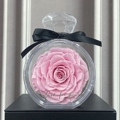 **Rose Gift Box Home Decor – Elegant & Charming 🌹** A stylish **dried flower** arrangement in a **plastic bottle**, available in colors like **Red**, **Pink**, **Sapphire Blue**, and more. Perfect for **Valentine's Day**, **Mother's Day**, and other special occasions. **10x6x14cm**. 🎁