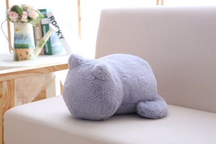 "Cat Plush Doll – A soft and cuddly stuffed animal featuring a pure color back cat design, made with high-quality plush and soft cotton, measuring 33cm. Perfect for room decoration or as a gift for loved ones."