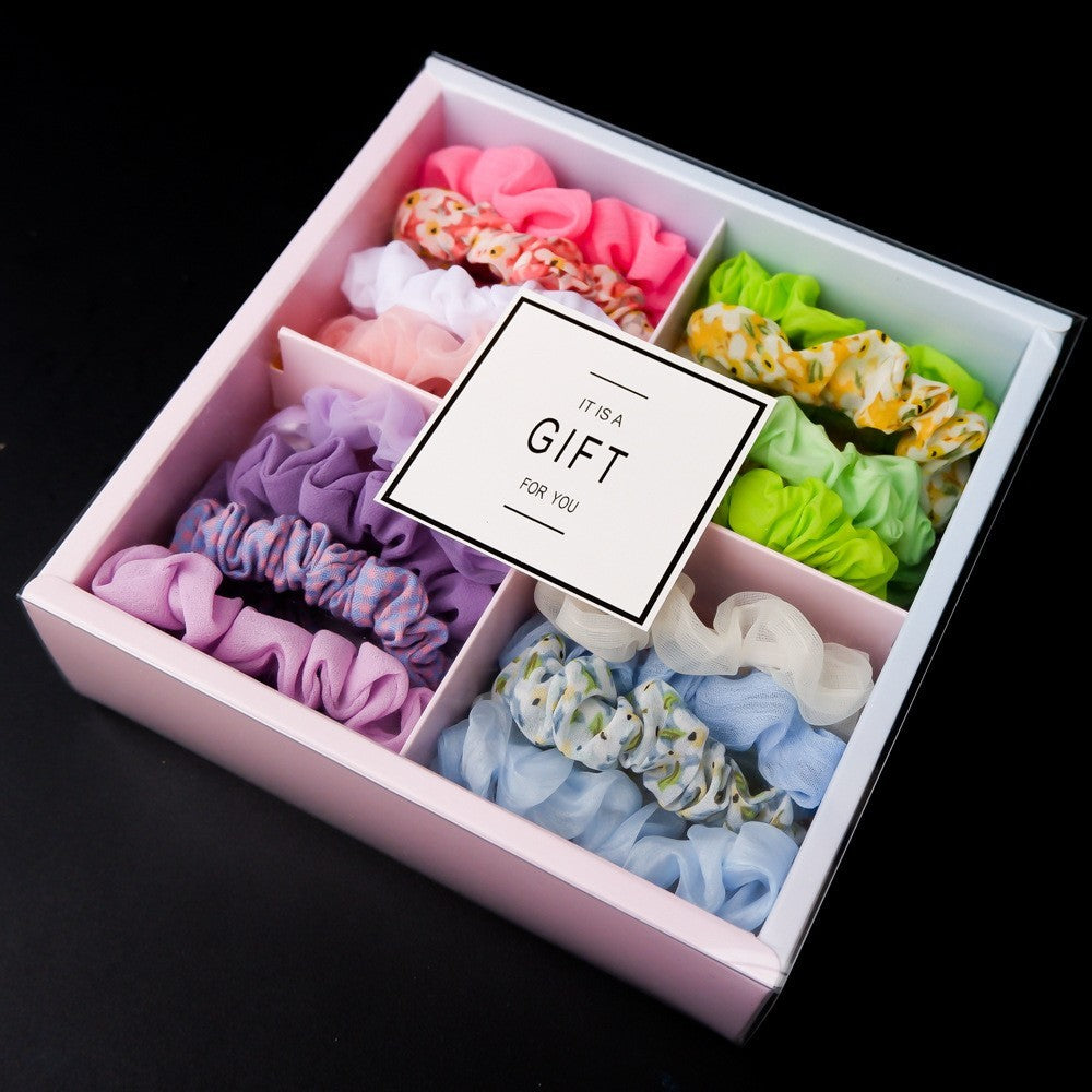 Girl's Hair Ring Gift Box – Stylish and practical cloth storage box for hair rings, available in 10 beautiful colors. Perfect for keeping accessories organized.