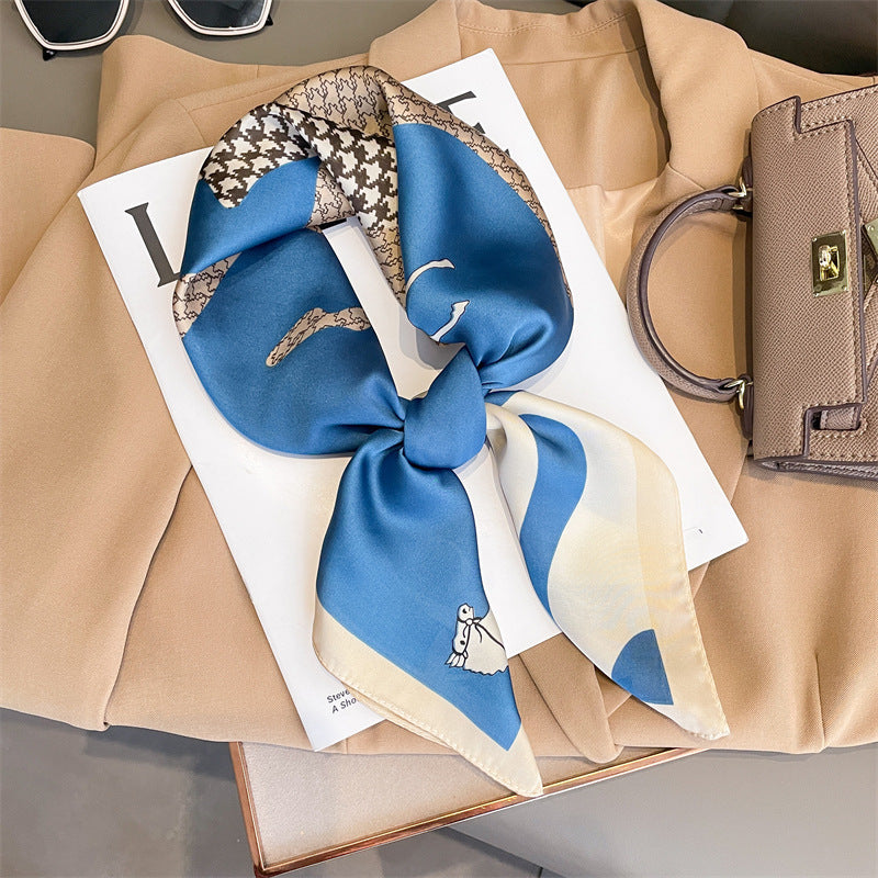 Artificial Silk Scarf Gift Set – Soft and elegant 70×70 cm silk satin scarf, perfect for spring, summer, and autumn. Lightweight, smooth, and versatile for various styling options. Available in multiple colors. An ideal gift choice.