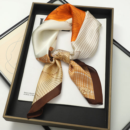 Artificial Silk Scarf Gift Set – Soft and elegant 70×70 cm silk satin scarf, perfect for spring, summer, and autumn. Lightweight, smooth, and versatile for various styling options. Available in multiple colors. An ideal gift choice.