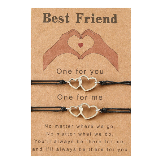 Show your love and appreciation with the Handmade Love & Friendship Card Bracelet, a thoughtful and heartfelt gift that speaks volumes. This handcrafted bracelet features a beautiful heart-shaped charm, symbolizing the deep bond of love and friendship.