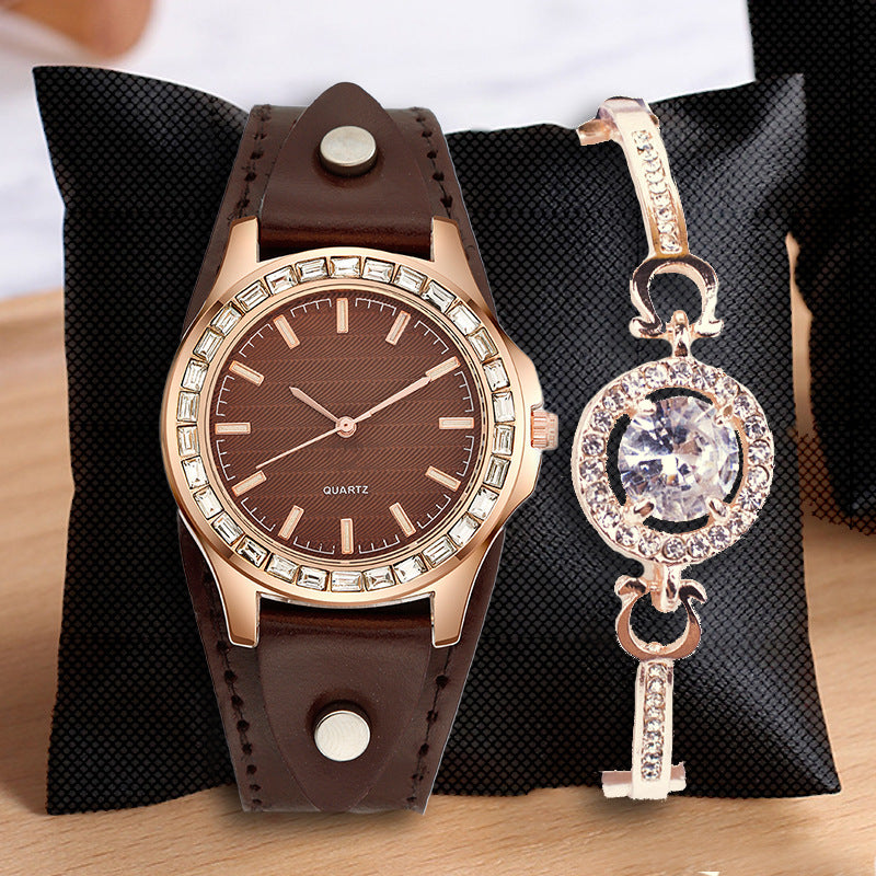 Indulge in the elegance of the Light Luxury Full Diamond Women's Watch. With its sparkling diamond accents and simple yet sophisticated bracelet design, this timepiece is the epitome of luxury and refinement. Perfect for any occasion, this watch exudes timeless beauty and charm.