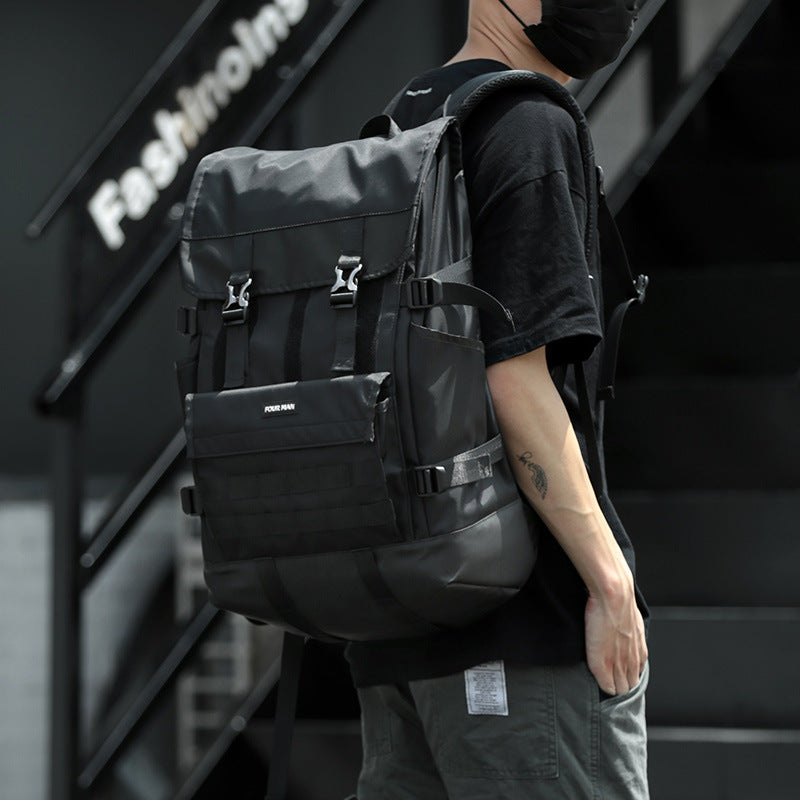 **Men’s Fashion Trend Casual Backpack – Waterproof & Durable**  

A sleek and stylish **black Oxford cloth backpack** designed for daily use. Features **breathable, waterproof, and wear-resistant material** for long-lasting durability. Spacious **15.6-inch size** with dimensions **30×16×46cm**, perfect for carrying a laptop and essentials. Ideal for work, travel, and everyday activities.
