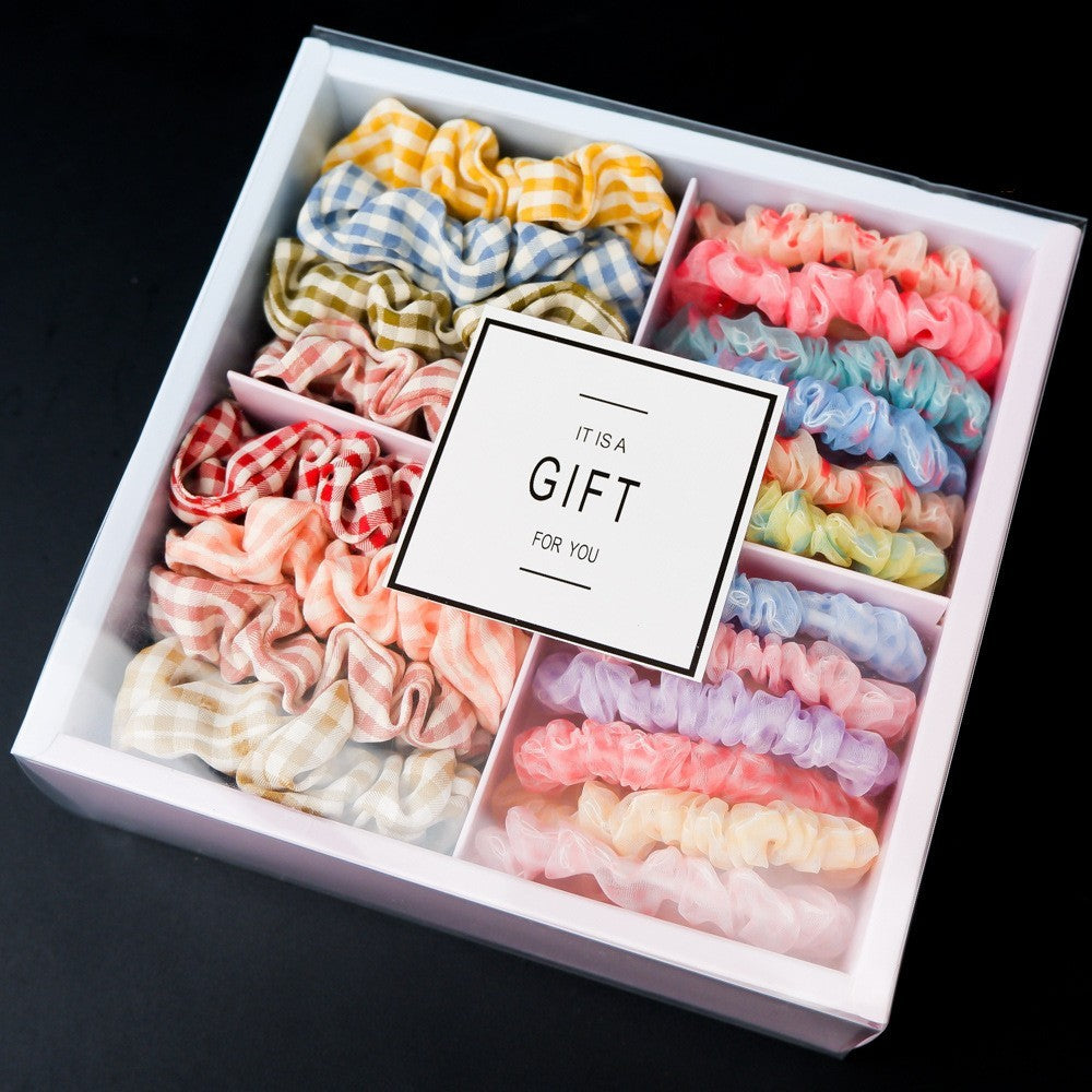 Girl's Hair Ring Gift Box – Stylish and practical cloth storage box for hair rings, available in 10 beautiful colors. Perfect for keeping accessories organized.