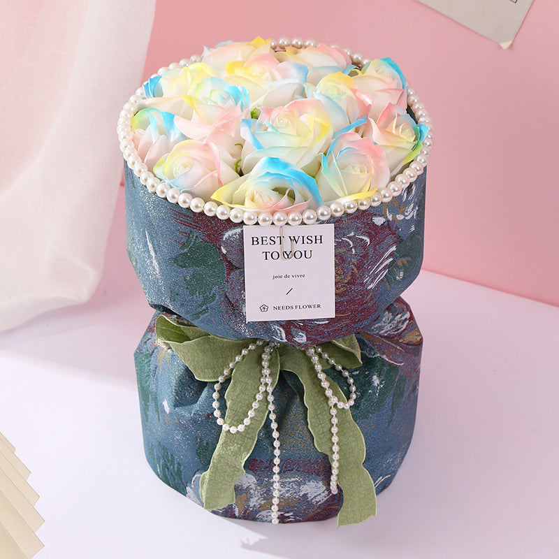 **Soap Flower Bouquet – A beautiful bouquet of long-lasting soap flowers in various colors, perfect for weddings, birthdays, and special occasions.**