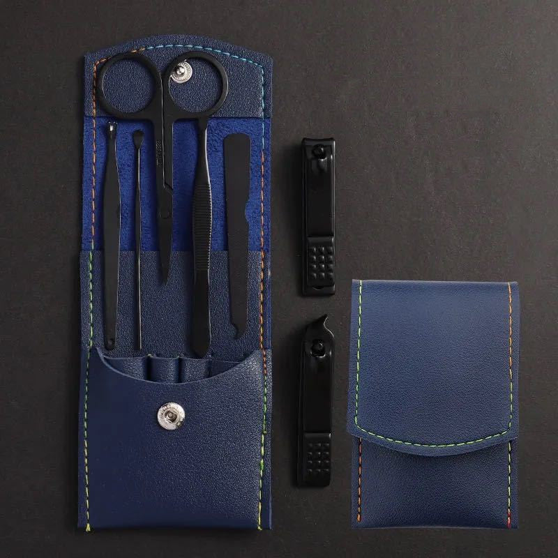**Premium Stainless Steel Nail Clipper Set – 16, 12, or 7-Piece Options in Elegant Leather Case**