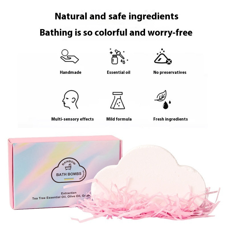 **Rainbow Clouds Bath Salt Gift Box – Exfoliating bath salts in vibrant colors for a refreshing and fun bath experience. Suitable for all skin types.**
