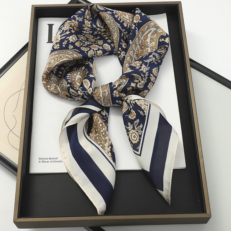 Artificial Silk Scarf Gift Set – Soft and elegant 70×70 cm silk satin scarf, perfect for spring, summer, and autumn. Lightweight, smooth, and versatile for various styling options. Available in multiple colors. An ideal gift choice.