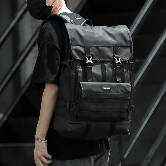 **Men’s Fashion Trend Casual Backpack – Waterproof & Durable**  

A sleek and stylish **black Oxford cloth backpack** designed for daily use. Features **breathable, waterproof, and wear-resistant material** for long-lasting durability. Spacious **15.6-inch size** with dimensions **30×16×46cm**, perfect for carrying a laptop and essentials. Ideal for work, travel, and everyday activities.
