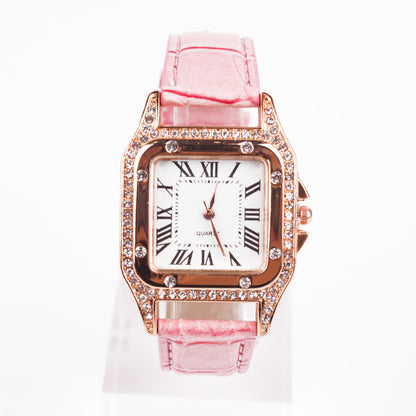 **Two-Piece Watch Set – Elegant & Fashionable ⌚** A sleek, **high-quality quartz alloy** watch with a **casual style**, perfect for fashion-forward women. Available in **Pink**, **Red**, **Black**, **Brown**, and **White**. A must-have accessory for any outfit. 🎁