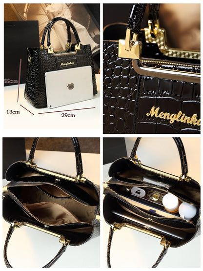 Fashion print luxury handbag designed for elegance and functionality, perfect for business commuting and everyday use. #LuxuryHandbag #FashionBag #BusinessStyle #ElegantAccessories #CommuterBag #ChicDesign #FunctionalFashion #StylishTote